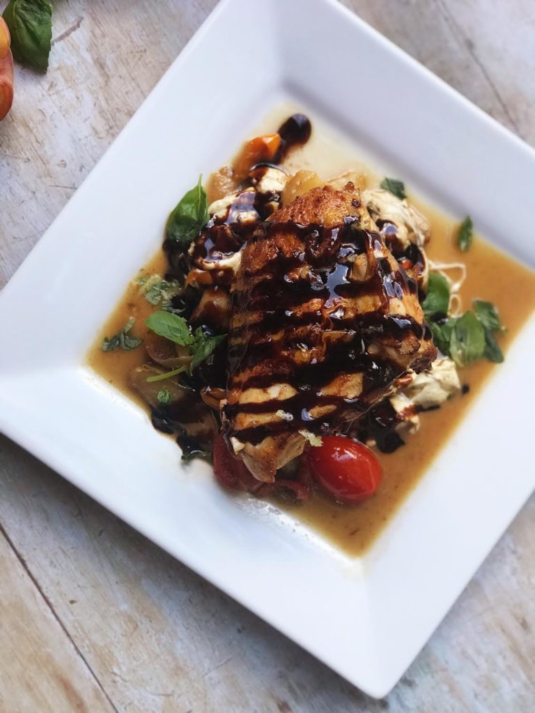 peach chicken with balsamic