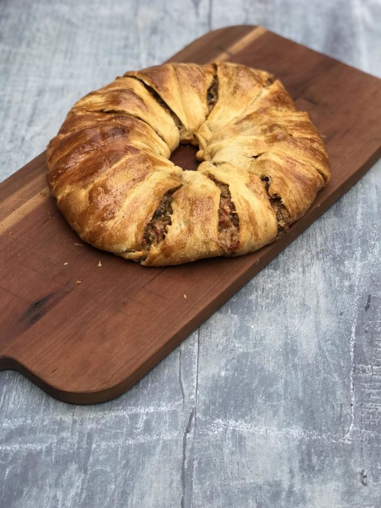 taco ring on cutting board a crowd pleasing recipe