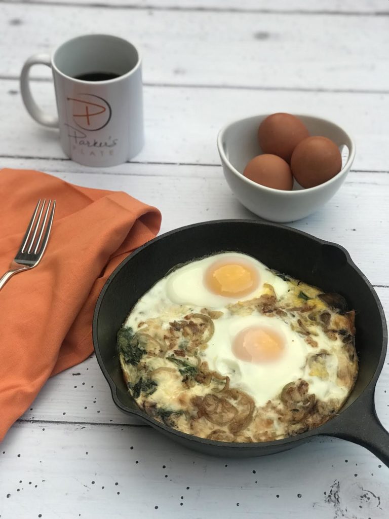 Spinach Mushroom Breakfast Skillet with Eggs