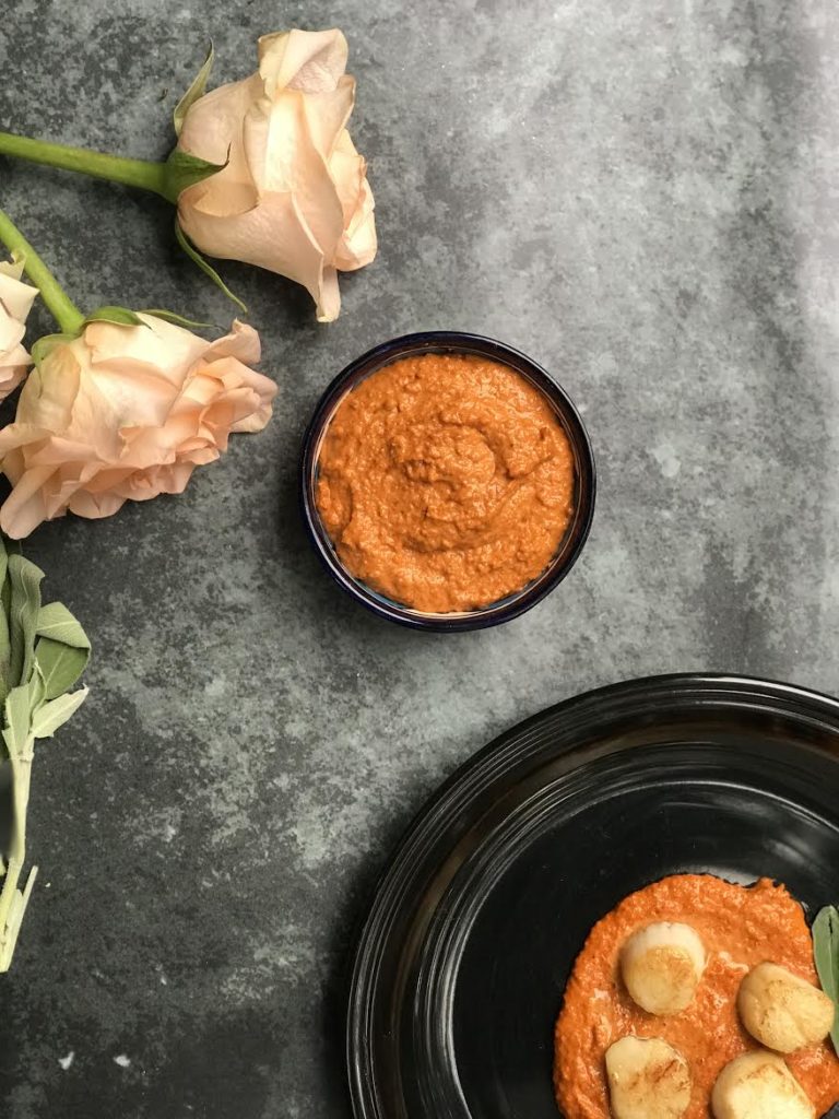 romesco and scallops