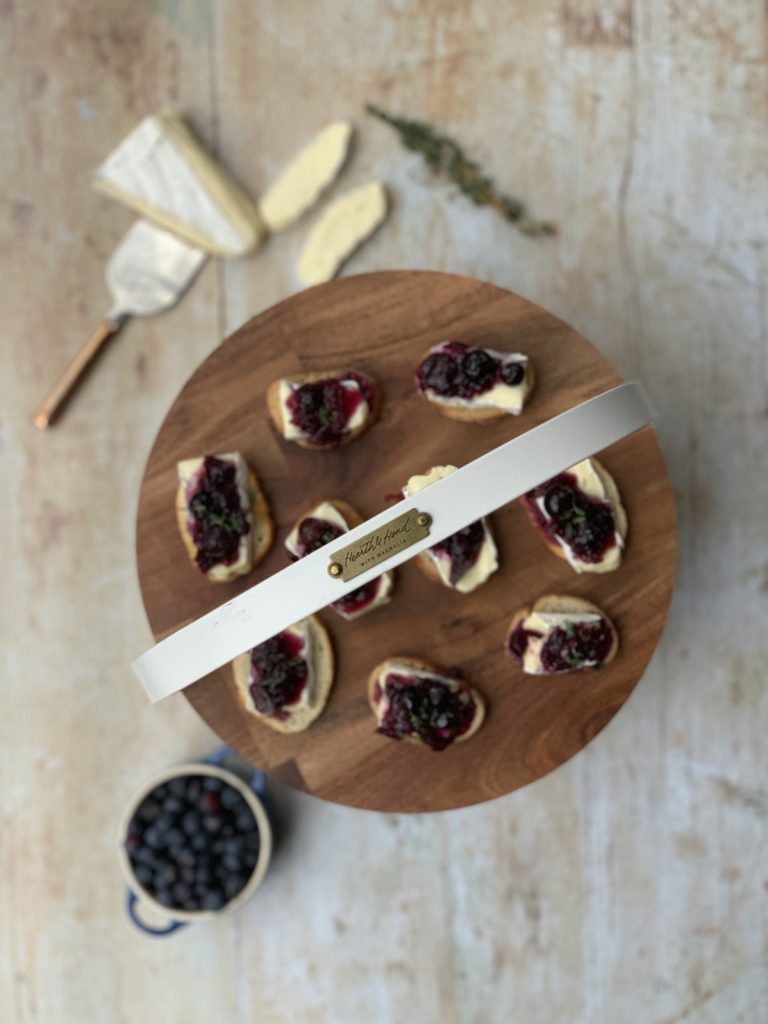 overhead blueberry brie bites