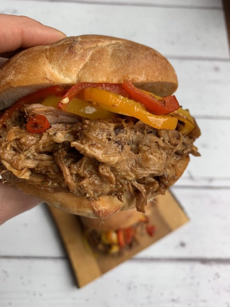 Holding Pulled Pork Sandwich