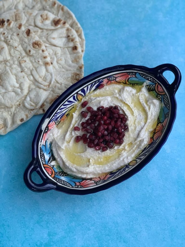 white bean hummus with pita