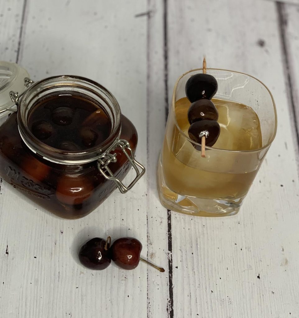 Cherries and Bourbon Glass