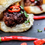 Asian Meatball Sliders with a Hoisin Glaze