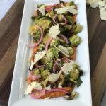 Brussel Sprouts with Romesco and Pickled Onions
