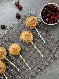 Rack of cherries and pie pops